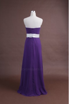 A-Line Strapless Long Purple Chiffon Bridesmaid Dresses/Wedding Party Dresses BD010343