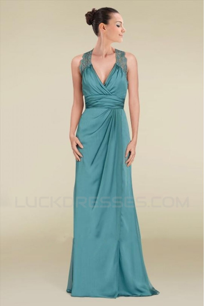 Sheath/Column Long Lace and Chiffon Bridesmaid Dresses/Wedding Party Dresses BD010345