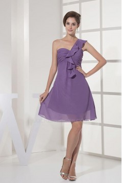 A-Line One-Shoulder Short Chiffon Bridesmaid Dresses/Wedding Party Dresses BD010348