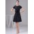 A-Line Short Sleeve Black Bridesmaid Dresses/Wedding Party Dresses BD010349