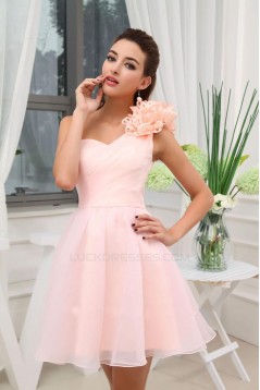 A-Line One-Shoulder Short/Mini Bridesmaid Dresses/Wedding Party Dresses BD010358