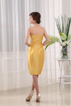 Spaghetti Strap Short Yellow Bridesmaid Dresses/Wedding Party Dresses BD010367