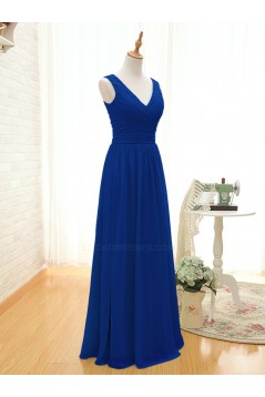 A-Line Long Royal Blue Chiffon Bridesmaid Dresses/Wedding Party Dresses BD010396