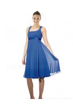 Empire Royal Blue Chiffon Knee-Length Bridesmaid Dresses/Wedding Party Dresses/Maternity Dresses BD010414