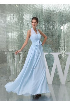 A-Line Halter Long Blue Chiffon Bridesmaid Dresses/Wedding Party Dresses BD010432