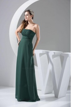 A-Line Strapless Long Chiffon Bridesmaid Dresses/Wedding Party Dresses BD010436