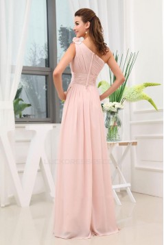 A-Line One-Shoulder Floor-Length Chiffon Bridesmaid Dresses/Wedding Party Dresses BD010445
