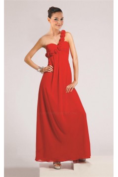 Empire One-Shoulder Floor-Length Chiffon Bridesmaid Dresses/Wedding Party Dresses/Maternity Dresses BD010457