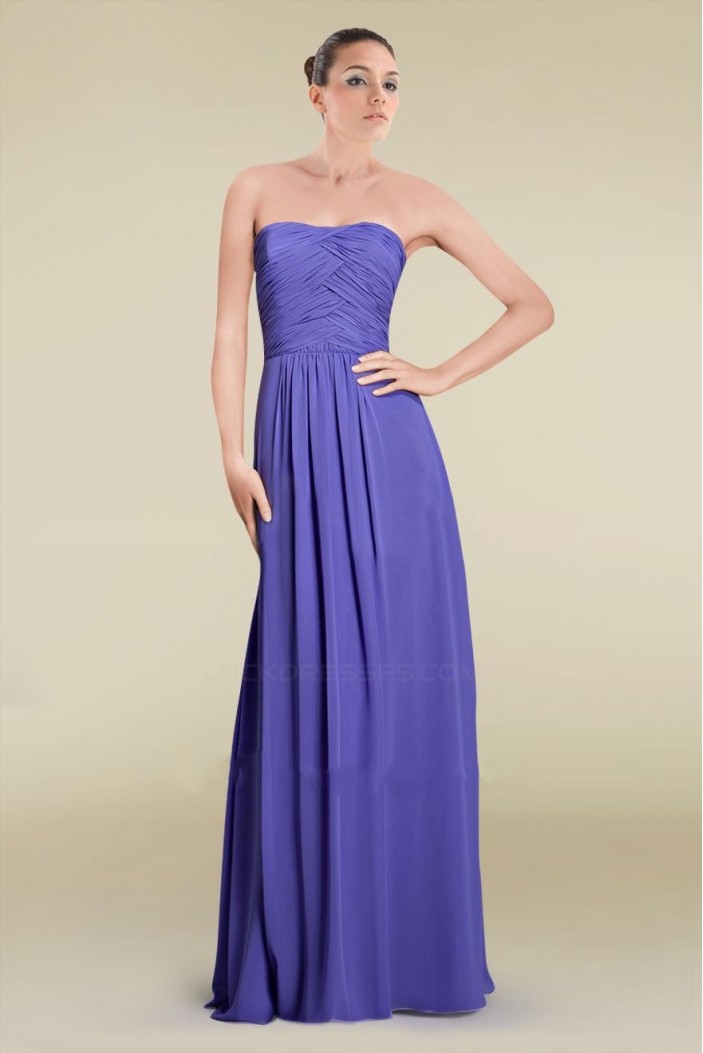 Sheath/Column Strapless Floor-Length Chiffon Bridesmaid Dresses/Wedding Party Dresses BD010465