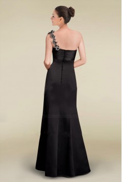 Trumpet/Mermaid One-Shoulder Long Black Bridesmaid Dresses/Wedding Party Dresses BD010468