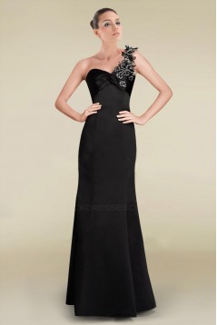 Trumpet/Mermaid One-Shoulder Long Black Bridesmaid Dresses/Wedding Party Dresses BD010468