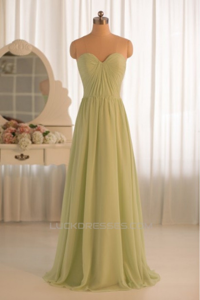 A-Line Sweetheart Long Chiffon Bridesmaid Dresses/Evening Dresses BD010494