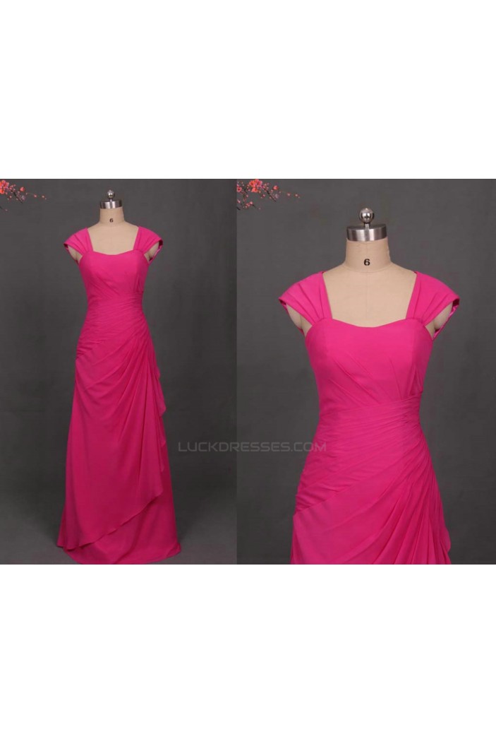 A-Line Long Pink Chiffon Bridesmaid Dresses/Evening Dresses BD010501