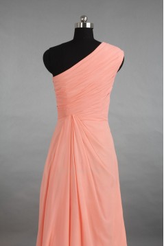 A-Line One-Shoulder Long Chiffon Bridesmaid Dresses/Evening Dresses BD010527