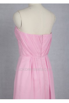 A-Line Long Pink Chiffon Bridesmaid Dresses/Evening Dresses BD010531