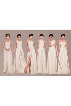 A-Line Long Pink Chiffon Bridesmaid Dresses/Evening Dresses BD010542