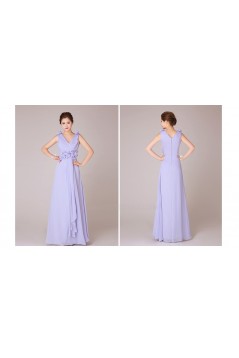 A-Line V-Neck Long Chiffon Bridesmaid Dresses/Evening Dresses BD010551