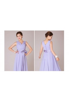 A-Line V-Neck Long Chiffon Bridesmaid Dresses/Evening Dresses BD010554