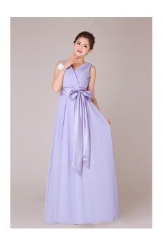 A-Line V-Neck Long Chiffon Bridesmaid Dresses/Evening Dresses BD010554