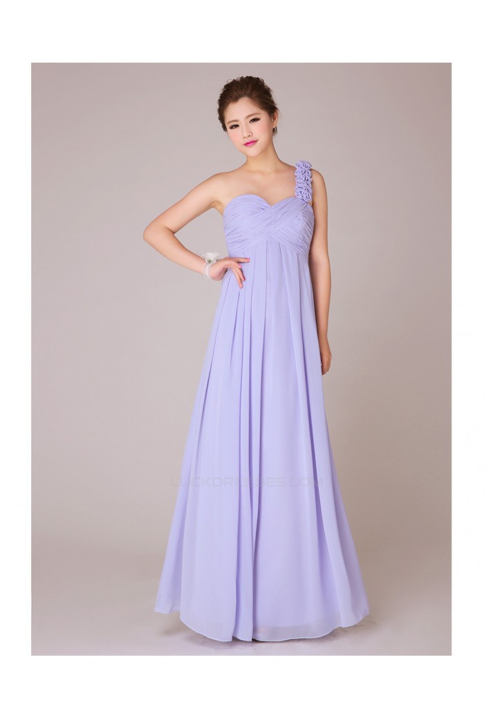 Empire One-Shoulder Long Chiffon Bridesmaid Dresses/Evening Dresses/Maternity Dresses BD010555