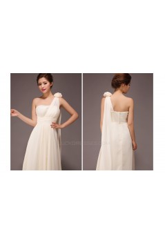 A-Line One-Shoulder Long Chiffon Bridesmaid Dresses/Evening Dresses BD010557