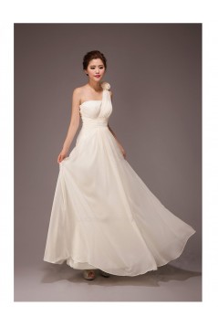 A-Line One-Shoulder Long Chiffon Bridesmaid Dresses/Evening Dresses BD010557