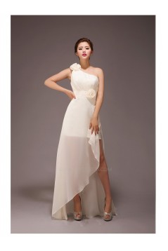 A-Line High Low One-Shoulder Chiffon Bridesmaid Dresses/Evening Dresses BD010558