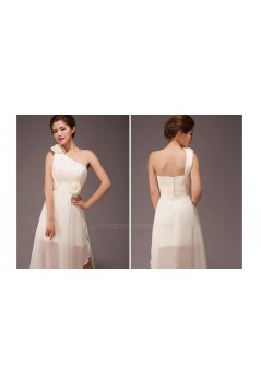 A-Line High Low One-Shoulder Chiffon Bridesmaid Dresses/Evening Dresses BD010558