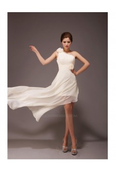 A-Line High Low One-Shoulder Chiffon Bridesmaid Dresses/Evening Dresses BD010558