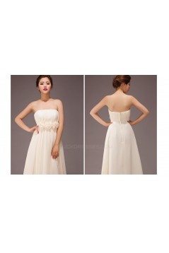 A-Line Strapless Long Chiffon Bridesmaid Dresses/Evening Dresses BD010560