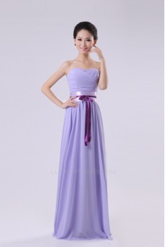 A-Line Strapless Long Chiffon Bridesmaid Dresses/Evening Dresses BD010576