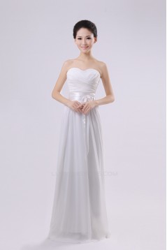 A-Line Strapless Long Chiffon Bridesmaid Dresses/Evening Dresses BD010577