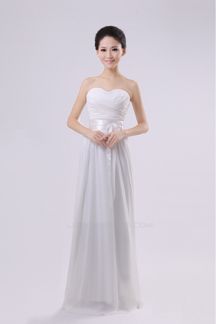 A-Line Strapless Long Chiffon Bridesmaid Dresses/Evening Dresses BD010577