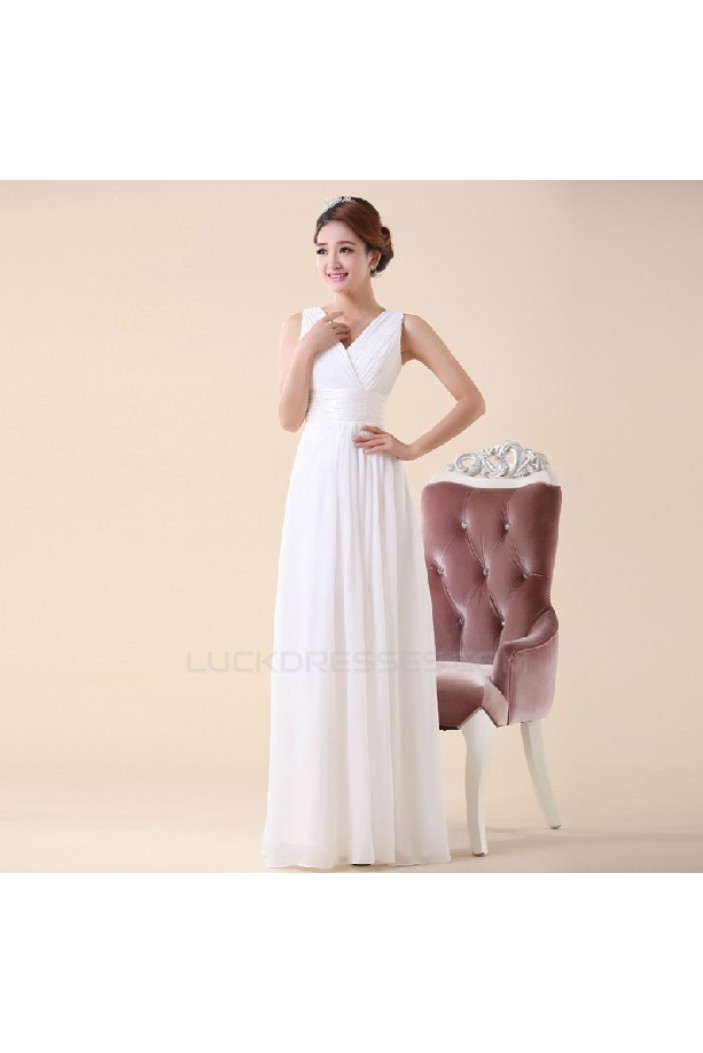 A-Line V-Neck Long Chiffon Bridesmaid Dresses/Evening Dresses BD010587