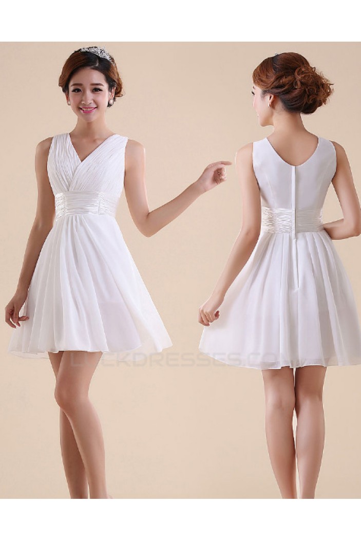 A-Line V-Neck Short Chiffon Bridesmaid Dresses/Evening Dresses BD010595