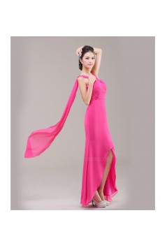 A-Line Pink Long Chiffon Bridesmaid Dresses/Evening Dresses BD010625