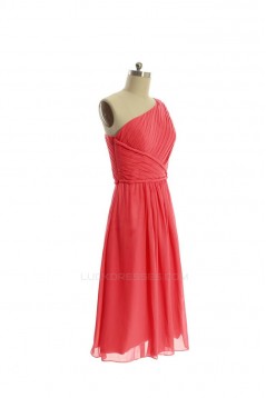 A-Line One-Shoulder Short Chiffon Bridesmaid Dresses/Evening Dresses BD010647