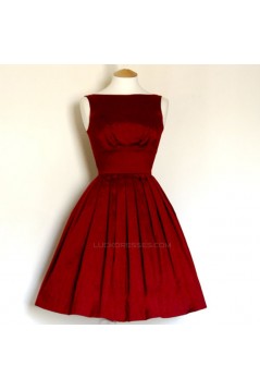 A-Line Bateau Short Red Bridesmaid Dresses/Evening Dresses BD010656