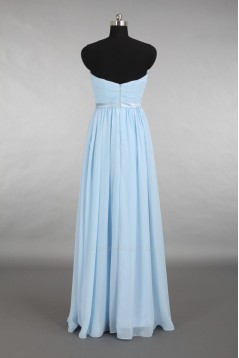 A-Line Strapless Long Blue Chiffon Bridesmaid Dresses/Evening Dresses BD010660