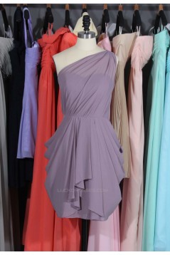 Short One-Shoulder Chiffon Bridesmaid Dresses/Wedding Party Dresses BD010663