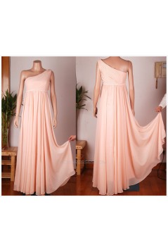 Empire One-Shoulder Long Chiffon Bridesmaid Dresses/Wedding Party Dresses/Maternity Dresses BD010675