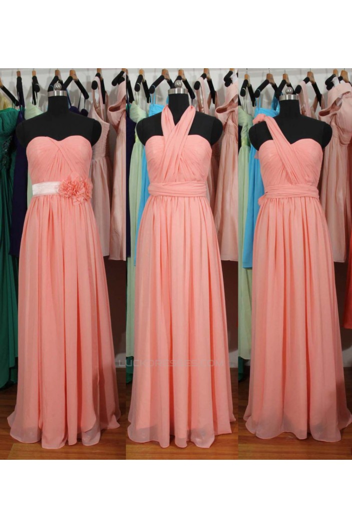 A Line Sweetheart Long Chiffon Bridesmaid Dresseswedding Party Dresses Bd010687 