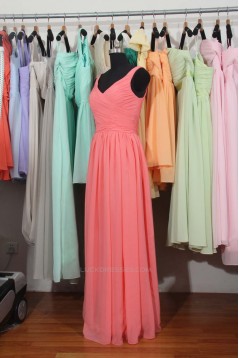 A-Line Long Chiffon Bridesmaid Dresses/Wedding Party Dresses BD010694