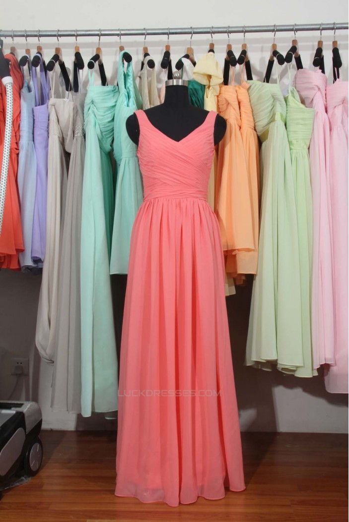 A-Line Long Chiffon Bridesmaid Dresses/Wedding Party Dresses BD010694