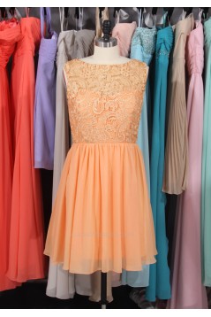 A-Line Short Lace and Chiffon Bridesmaid Dresses/Wedding Party Dresses BD010713