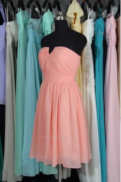 A-Line Short Pink Chiffon Bridesmaid Dresses/Wedding Party Dresses BD010716