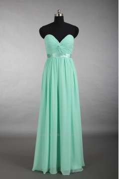 A-Line Sweetheart Long Green Chiffon Bridesmaid Dresses/Wedding Party Dresses BD010717