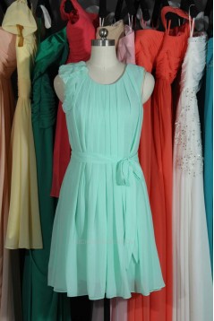 A-Line Pleated Short Chiffon Bridesmaid Dresses/Wedding Party Dresses BD010724