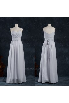 A-Line Spaghetti Strap Long Chiffon Bridesmaid Dresses/Wedding Party Dresses BD010743