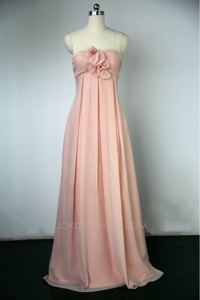Empire Sweetheart Long Pink Chiffon Bridesmaid Dresses/Wedding Party Dresses BD010746